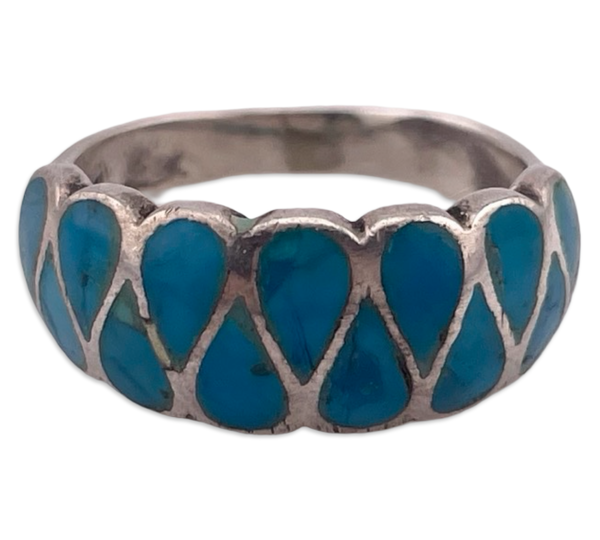 size 5.5 sterling silver synthetic turquoise ring
