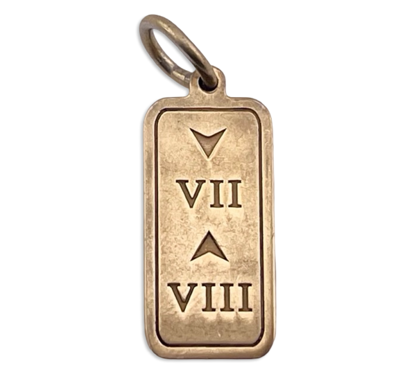 sterling silver Lola gold wash 7 down 8 up pendant