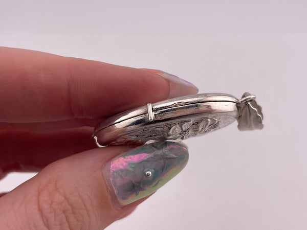 sterling silver woman profile locket pendant