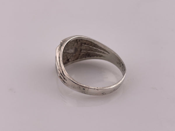 size 12.5 sterling silver 'HEM' initials signet ring