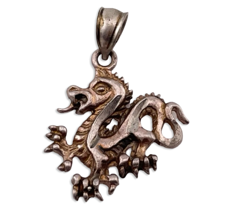 sterling silver dragon pendant