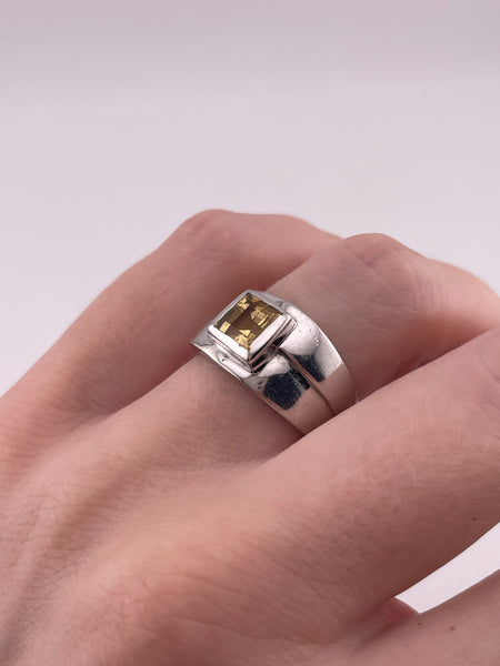 size 7 sterling silver faceted citrine ring