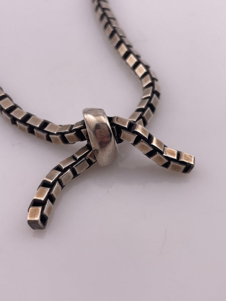 sterling silver Lisa Jenks box chain knot necklace