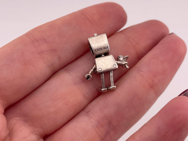 sterling silver Pandora bracelet robot charm pendant