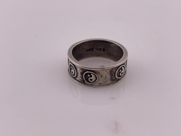 size 5.25 sterling silver yin-yang band ring