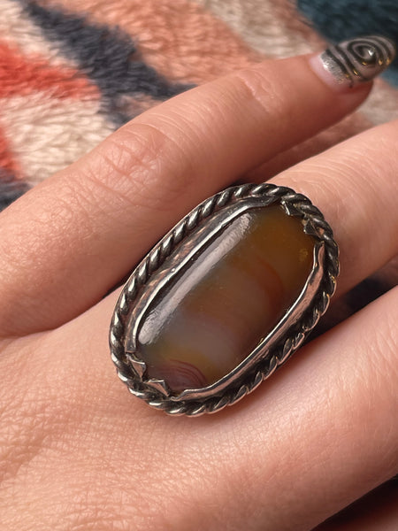 size 5.5 sterling silver agate ring