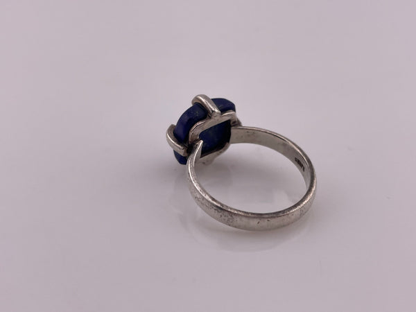 size 6 sterling silver blue stone ring