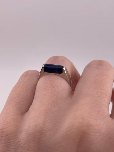 size 7.25 sterling silver Mexican sodalite ring