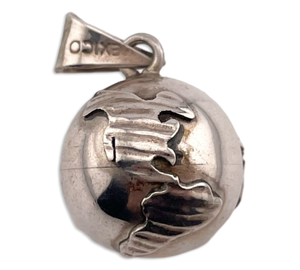 sterling silver globe world harmony ball pendant