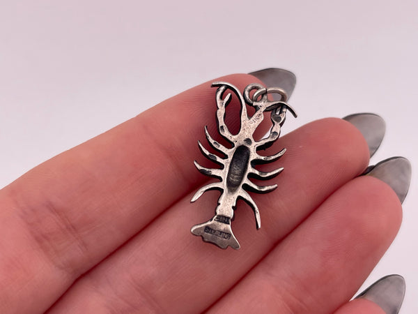 sterling silver lobster pendant