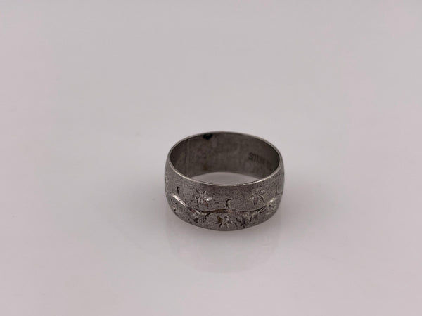 size 6.5 sterling silver matte finish vine band ring