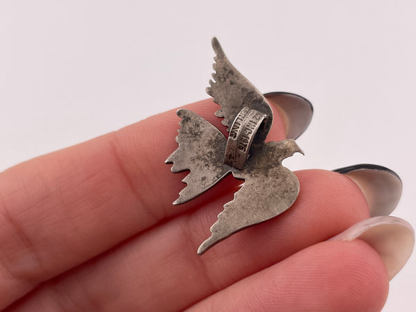 sterling silver soaring bird cloud pendant