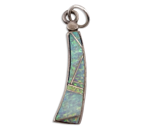 sterling silver synthetic opal pendant