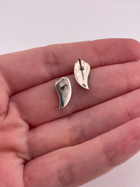 sterling silver angel wing post earrings