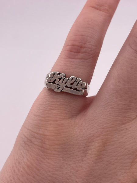 size 6 sterling silver "Kylie" name ring