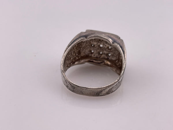 size 10.5 sterling silver rhinestone ring