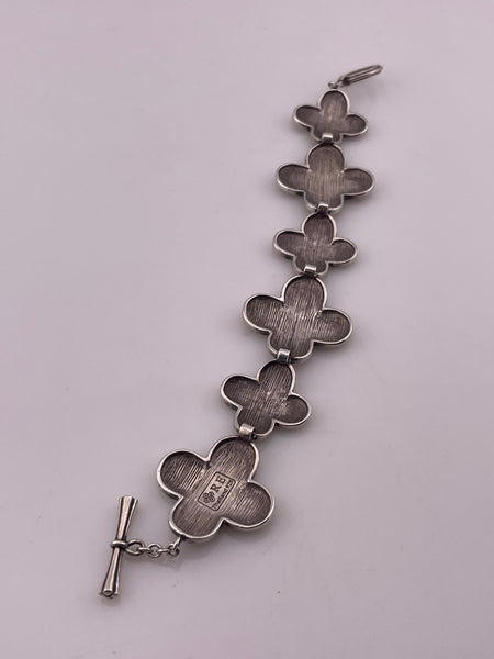 sterling silver 7 1/4" heavy stoneless toggle clasp link bracelet
