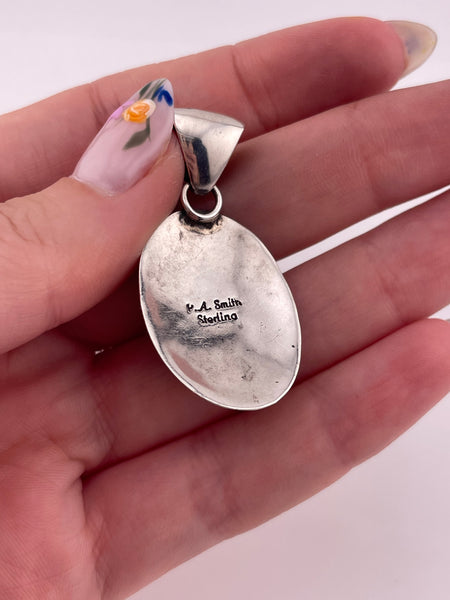sterling silver K.A. Smith turquoise pendant