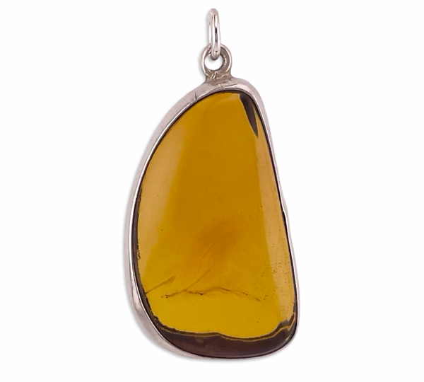 sterling silver amber pendant