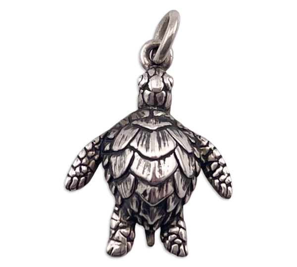 sterling silver small sea turtle pendant