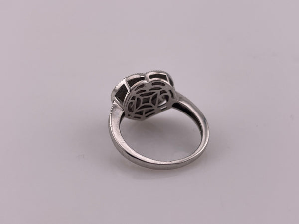 size 7 sterling silver heart diamond ring