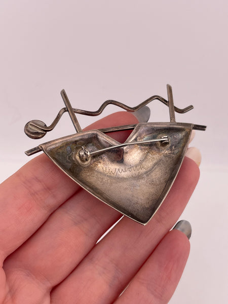 sterling silver artisan modernist Kimberly Keyworth pin brooch