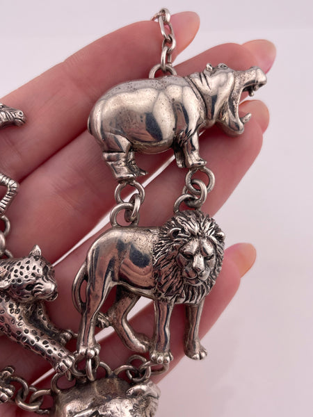 sterling silver 1991 Carol Felley safari animal necklace
