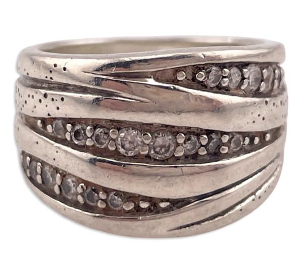 size 6 sterling silver Silpada rhinestone ring
