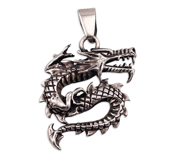 sterling silver dragon pendant