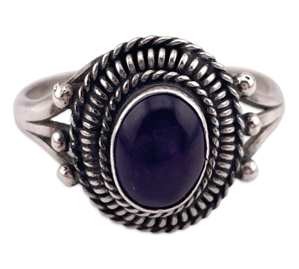 size 7.25 sterling silver amethyst ring