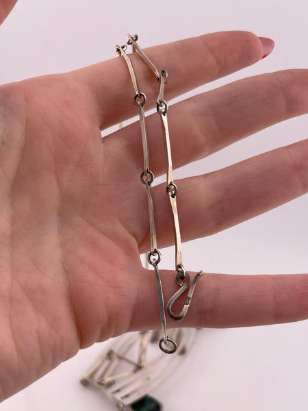 sterling silver azurite(?) fringe necklace