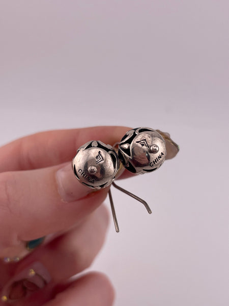 sterling silver Silpada cut-out design orb hook earrings