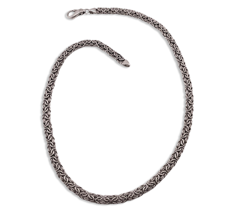 sterling silver 18-1/2" intwined chain necklace