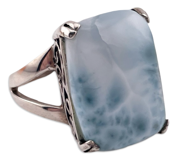 size 6.5 sterling silver larimar ring