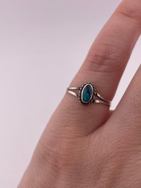 size 6 sterling silver turquoise ring
