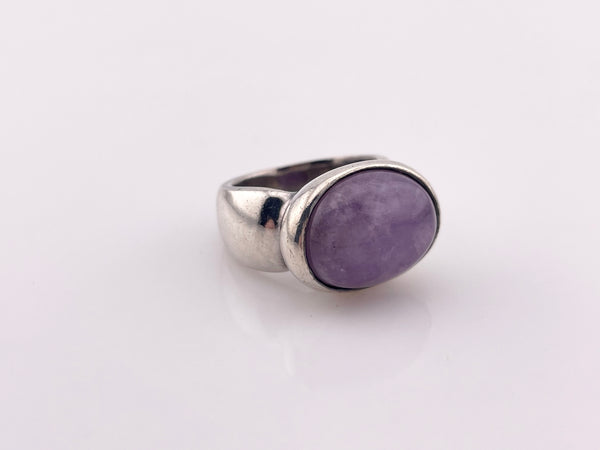 size 6 sterling silver Espo chunky heavy amethyst ring