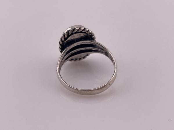 size 7 sterling silver mother of pearl rope border ring