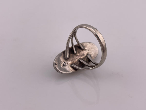 size 6 sterling silver turquoise & crushed turquoise ring ***Missing Crushed Stone***