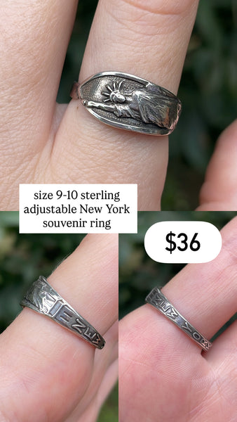 RESERVED PRIVATE LISTING -- sterling silver New York ring A16