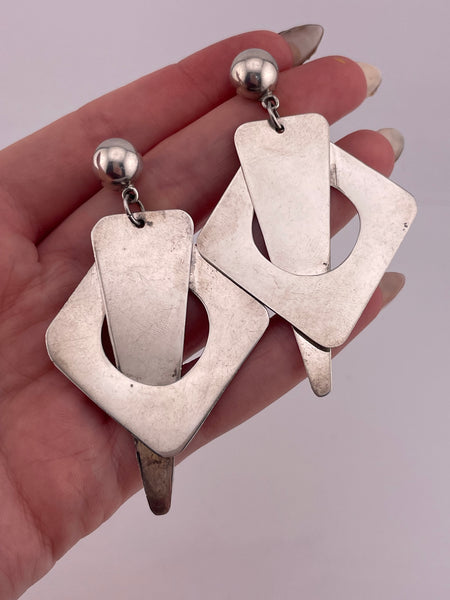 sterling silver 2-3/4" stoneless post dangle earrings ***Non Sterling Posts***