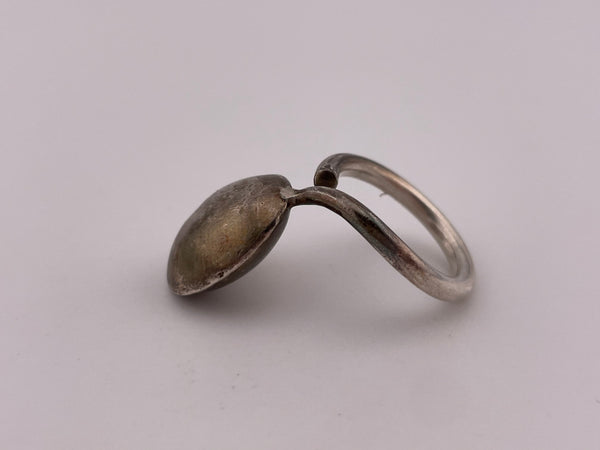 size 5 open band sterling silver stoneless abstract ring