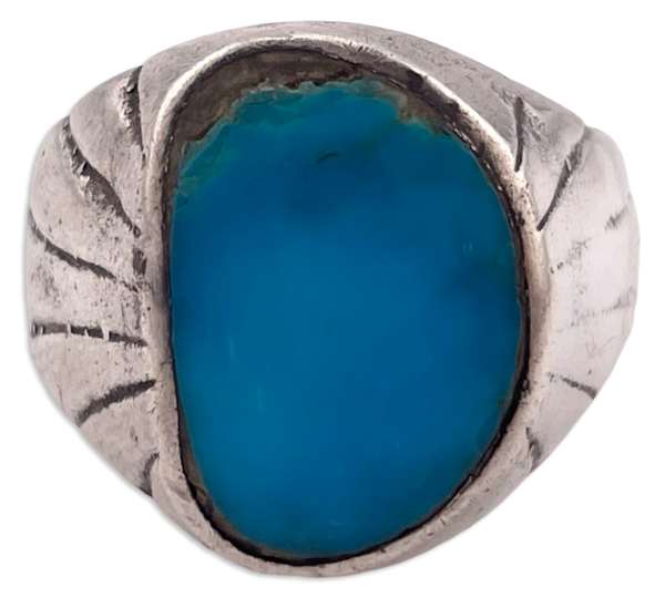 size 9 sterling silver turquoise ring