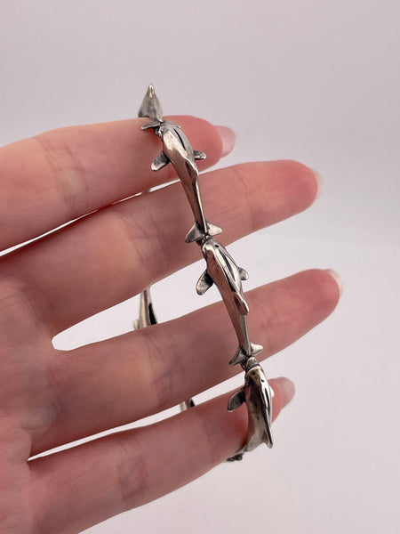 sterling silver 7" Kabana dolphin link bracelet