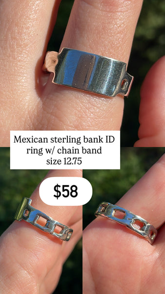 RESERVED PRIVATE LISTING -- sterling silver ID ring B39