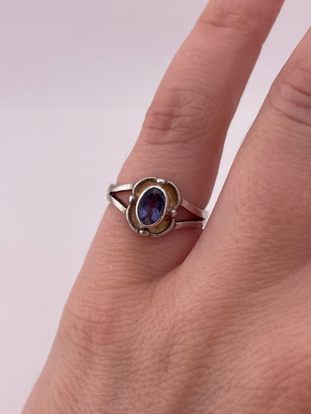 size 5 sterling silver faceted iolite ring