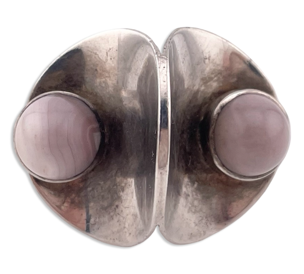 size 8.75 sterling silver artisan agate ring