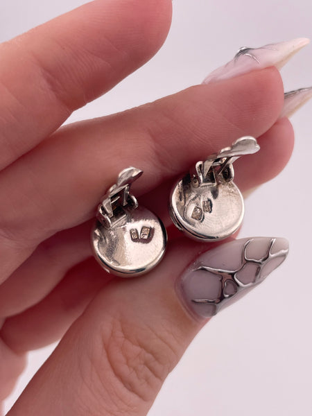 sterling silver round amber clip-on earrings
