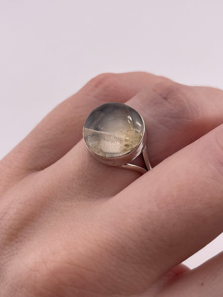 size 6.25 sterling silver rutilated quartz ring