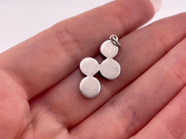 sterling silver blue resin circles pendant