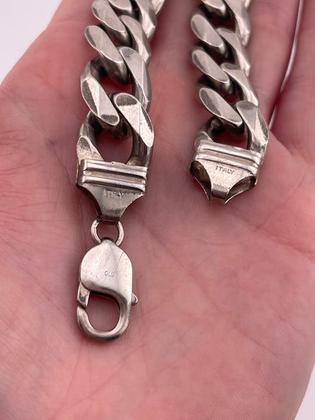 sterling silver 8" heavy 64 grams curb chain link bracelet